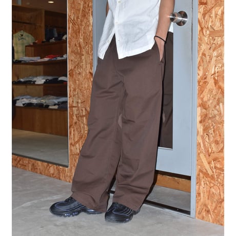 Los Angeles Apparel Poly Cotton Wide Leg Prisoner Pants - Brown