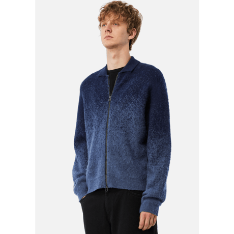 Dime Mohair Double Zip Knit - Midnight Blue