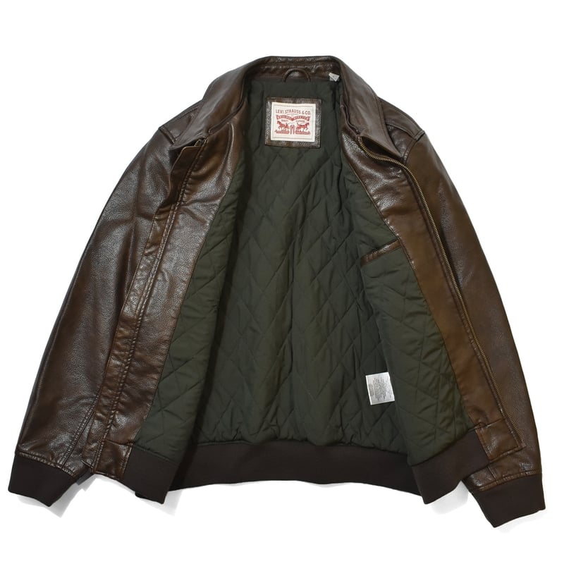 US Levi's Leather Bomber Jacket - Brown | RULEZ