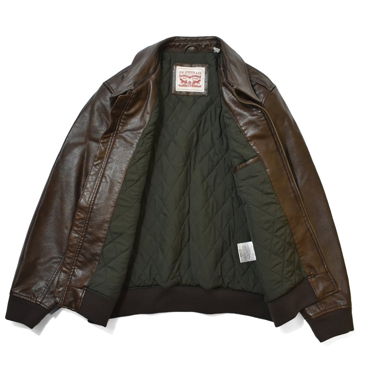 US Levi's Leather Bomber Jacket - Brown | RULEZ