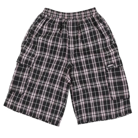 Yardsale Shoreline Plaid Shorts - Black/Pink