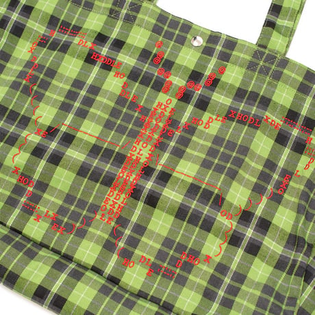 Hoddle Butterfly Code Tote - GreenｘBlue Plaid