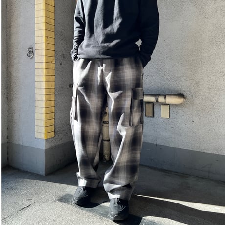 FB County Checker Cargo Pants - Black/Grey