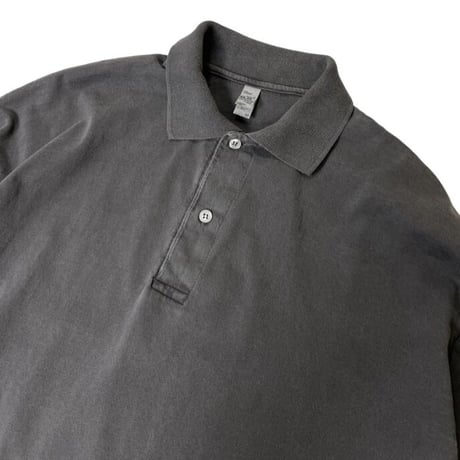 Los Angeles Apparel 6.5oz L/S Polo T-Shirts - Vintage Black [18417GD]