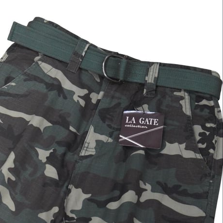LA Gate Long Length Cargo Shorts - Woodland Camo