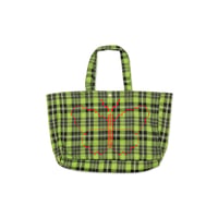 Hoddle Butterfly Code Tote - GreenｘBlue Plaid
