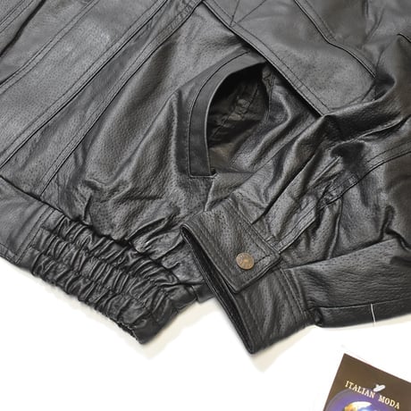 [Deadstock] Genuine Italian Leather Jacket - Black