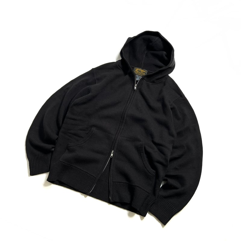 Hagerstown Double Zip Cotton Knit Hoodie - Blac