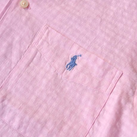 Polo Ralph Lauren Seersucker Linen S/S Shirts - Carmel Pink