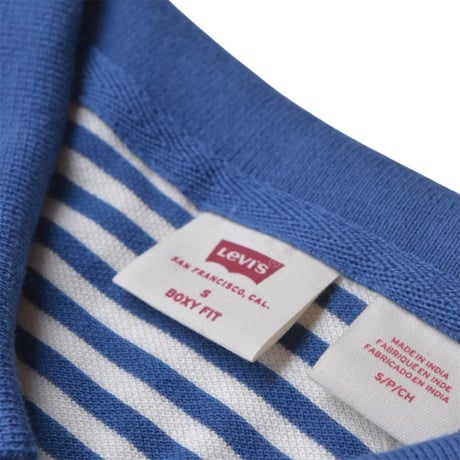 Levis Boxy Polo Sone Stripe - Sunshine Blue