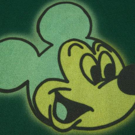 HUFｘDisney Mickey Spray Crewneck Sweater - Forest Green