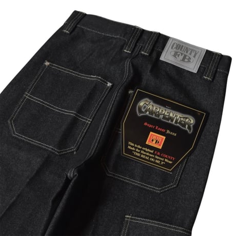 FB COUNTY Old School Carpenter Denim Pants - Black