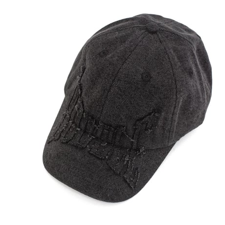 Hoddle Denim Aplique Cap - Black