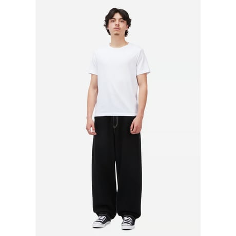 Dime Baggy Denim Pants - Black (Contrast Stitch)