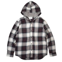 Old Navy Hooded Plaid Flannel Shirts - Burgundy Multi