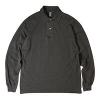 Los Angeles Apparel 6.5oz L/S Polo T-Shirts - Vintage Black [18417GD]