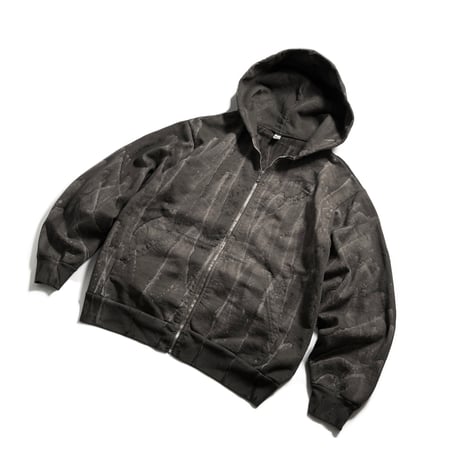 Los Angeles Apparel HF10DD 14oz Heavy Fleece Zip Up Hoodie Drip Dye - Black