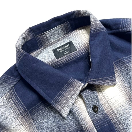 Shaka Wear Plaid Flannel Overshirts - Cream/Navy
