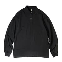 Los Angeles Apparel 6.5oz L/S Polo T-Shirts - Black [18417GD]