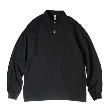 Los Angeles Apparel 6.5oz L/S Polo T-Shirts - Black [18417GD]