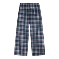 Los Angeles Apparel Cotton Flannel Lounge Pants - White/Blue/Navy Plaid