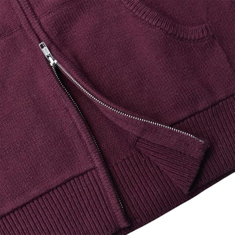 RAWDRIP Original Double Zip Cotton Knit Hoodie - Maroon