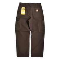 Carhartt B136 Double Front Washed Duck Utility Work Pants - Dark Brown