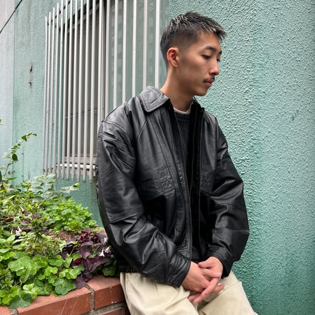 [Deadstock] Genuine Italian Leather Jacket - Black