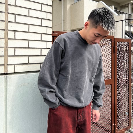 Los Angeles Apparel HF07GD 14oz Garment Dyed Heavy Fleece Crewneck - Vintage Black