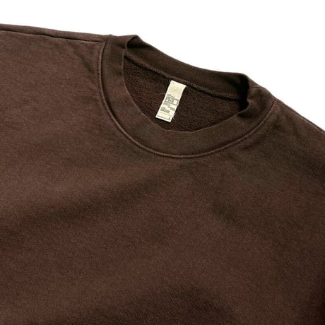 Los Angeles Apparel HF07GD 14oz Garment Dye Heavy Fleece Crewneck - Choco HF07GD