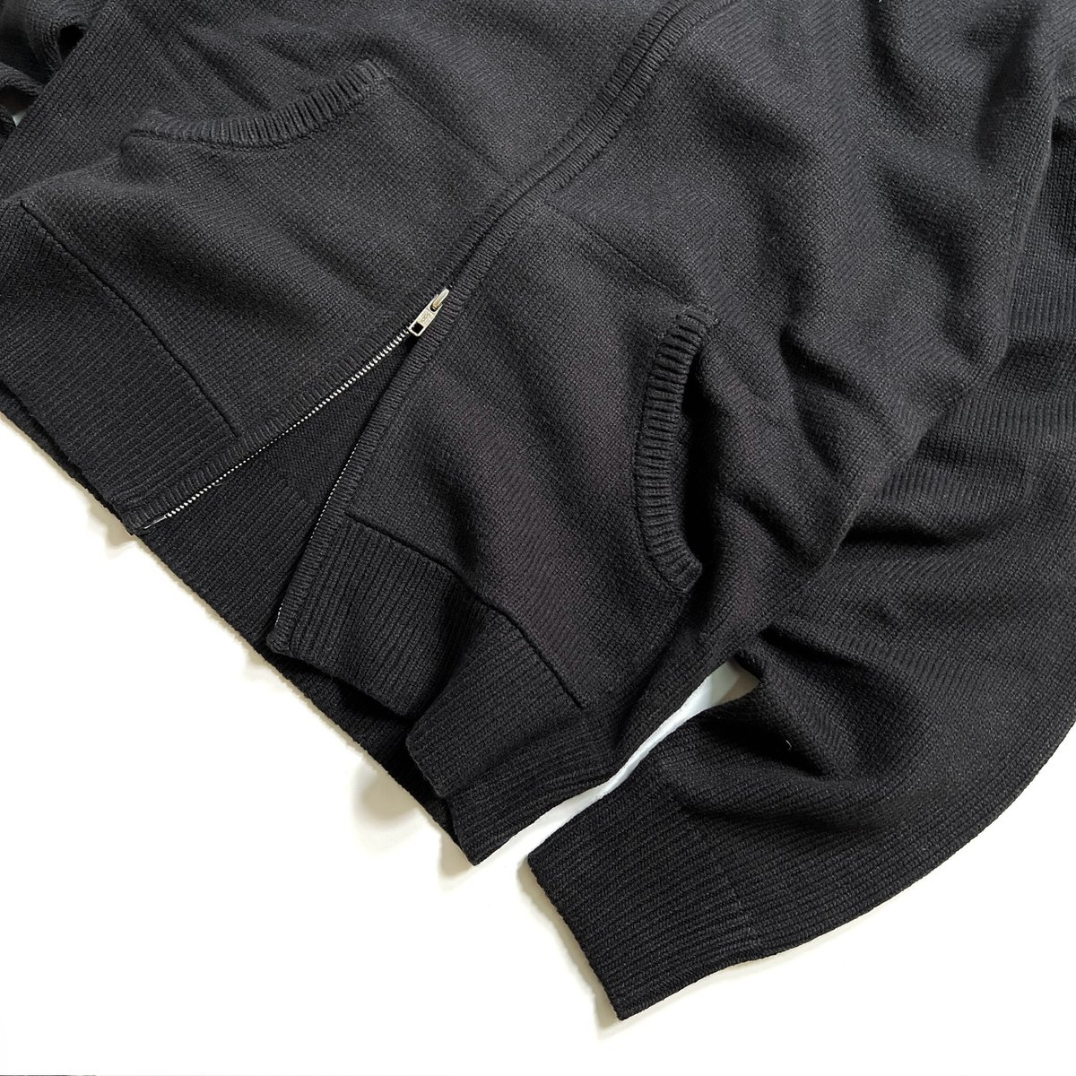 Hagerstown Double Zip Cotton Knit Hoodie - Blac