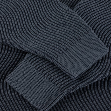 Dime Wave Knit Sweater - Navy