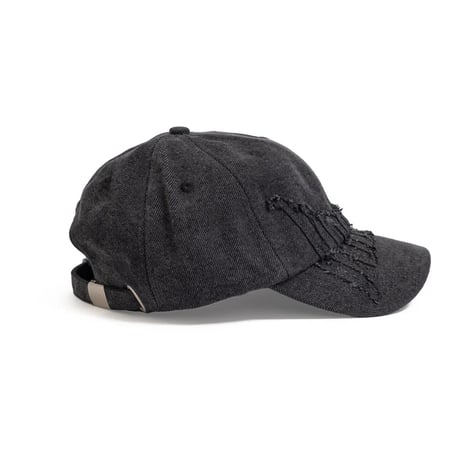 Hoddle Denim Aplique Cap - Black