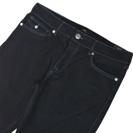 True Religion Ricky Flap Relaxed Straight Denim - Black / Grey Stitch