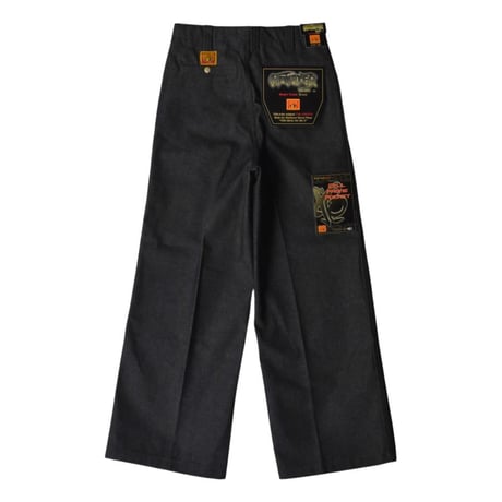FB COUNTY Monster Cut Denim Pants - Black