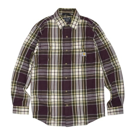 Carhartt USA Loose Fit L/S Heavyweight Flannel Plaid Shirts - Port
