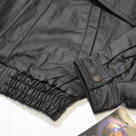 [Deadstock] Genuine Italian Leather Jacket - Black