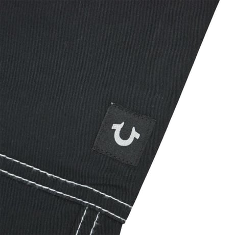 True Religion Cargo Shots - Jet Black / White Stitch