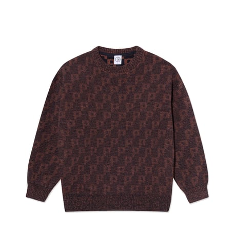 Polar Skate Co. George Sweater | P Pattern - Navy/Orange