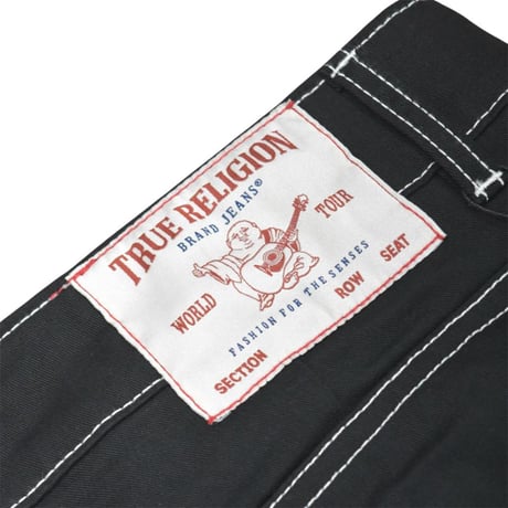 True Religion Cargo Shots - Jet Black / White Stitch