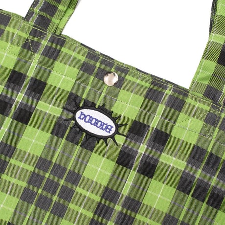Hoddle Butterfly Code Tote - GreenｘBlue Plaid