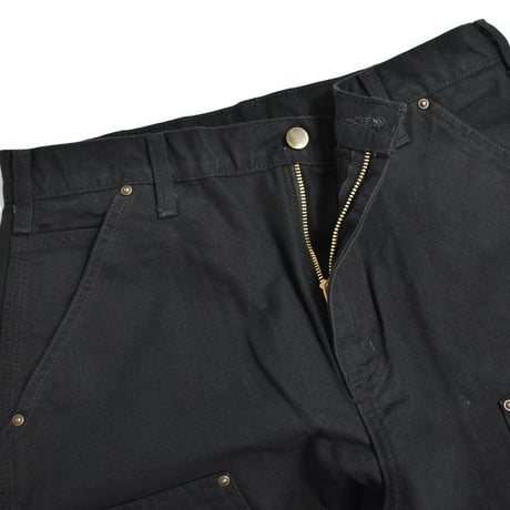 US Carhartt B136 Double Front Washed Duck Utility Work Pants - Black