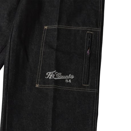 FB COUNTY Old School Carpenter Denim Pants - Black