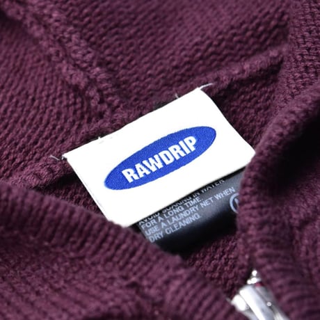 RAWDRIP Original Double Zip Cotton Knit Hoodie - Maroon