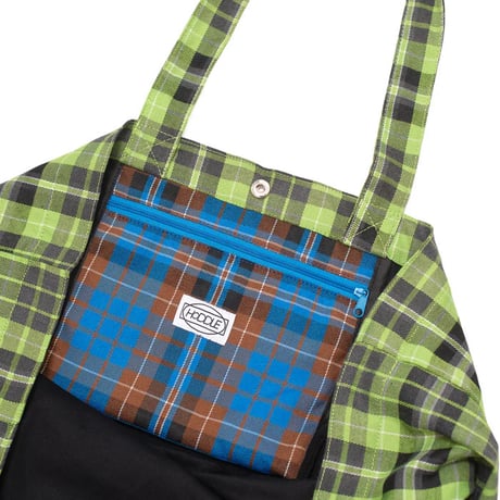 Hoddle Butterfly Code Tote - GreenｘBlue Plaid