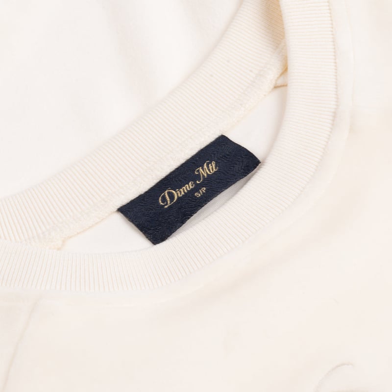 Dime Cursive Velvet Crewneck - Ivory | RULEZ