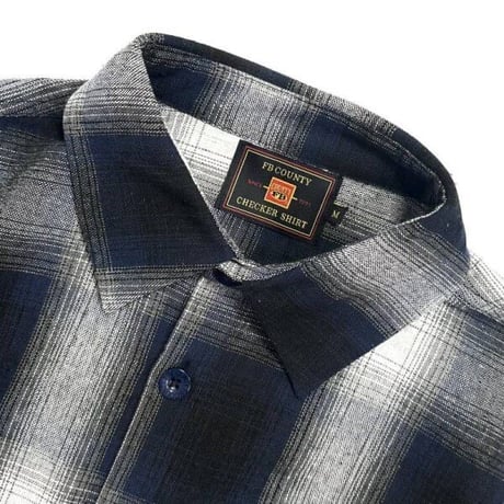 FB County S/S Checker Flannel Shirts - RoyalｘGreyｘWhite