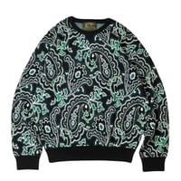 Hagerstown Cotton Paisley Sweater - BlackｘGreen