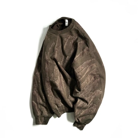 Los Angeles Apparel HF07DD 14oz Heavy Fleece Crewneck Drip Dye - Olive