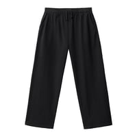 Los Angeles Apparel Heavy Jersey Wide Garment Dyed Casual Pants - Black [1205WGD]